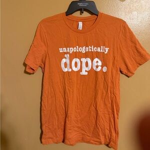 Orange cotton "Unapologetically Dope" tee Meduim #casualwear